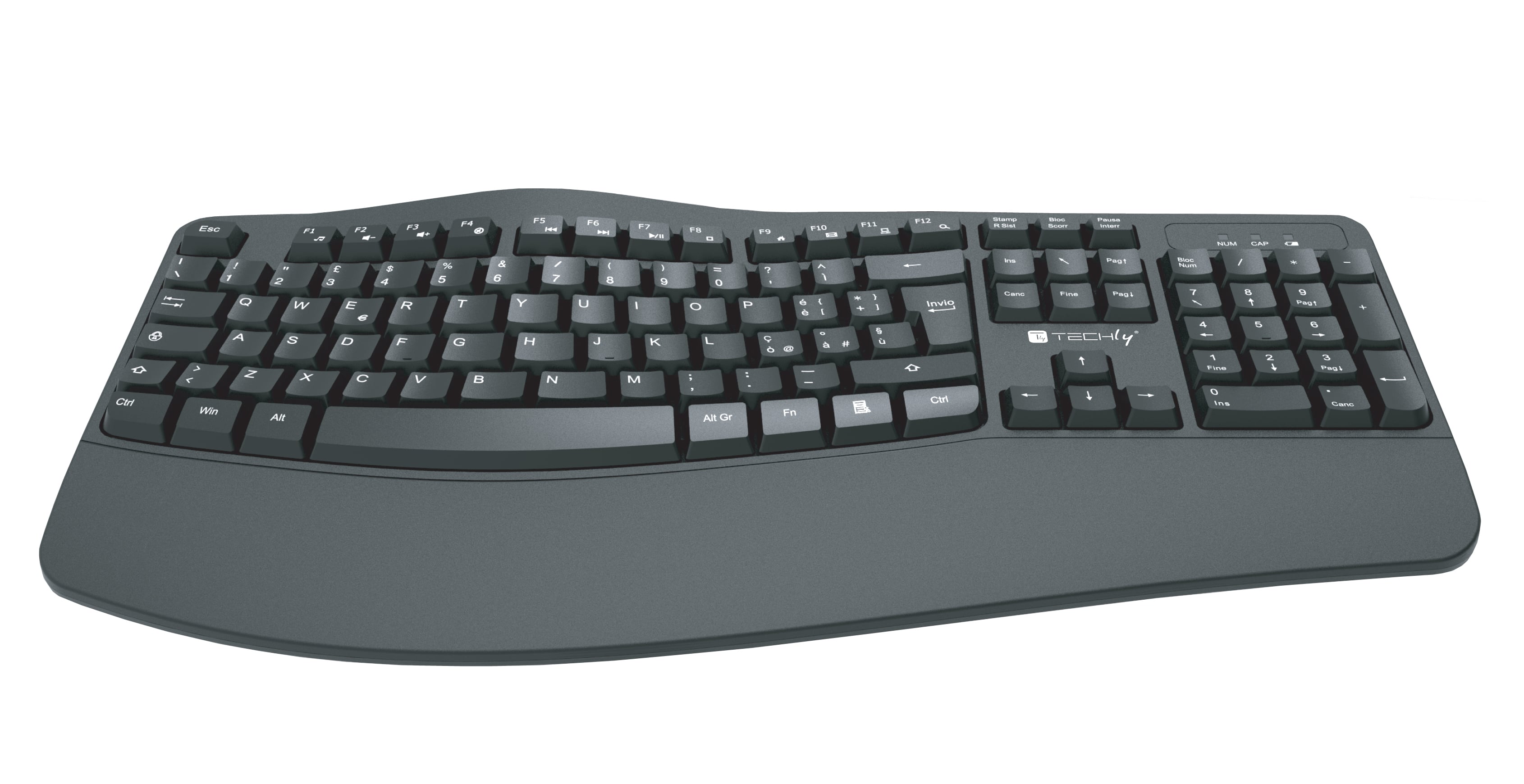 Tastiera Ergonomica Wireless Slim Design Curvo