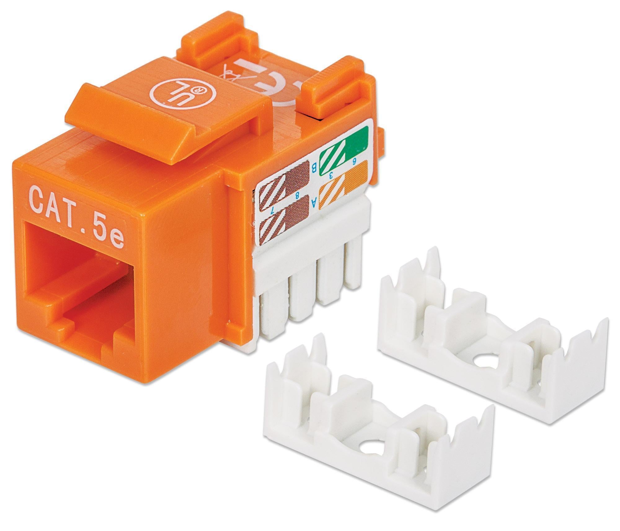 Frutto Keystone RJ45 Cat.5E UTP IDC 90° Arancione