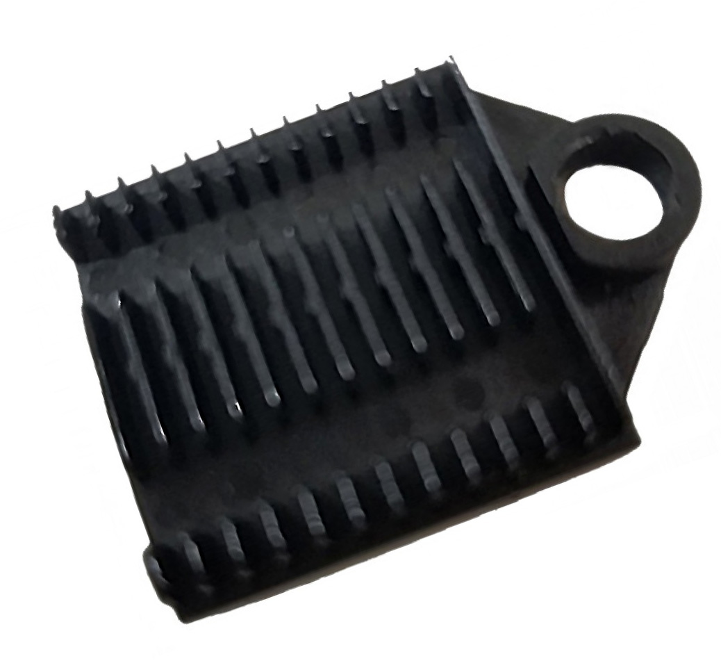 Supporto a Pettine per 12 Giunti in Fibra Ottica Nero