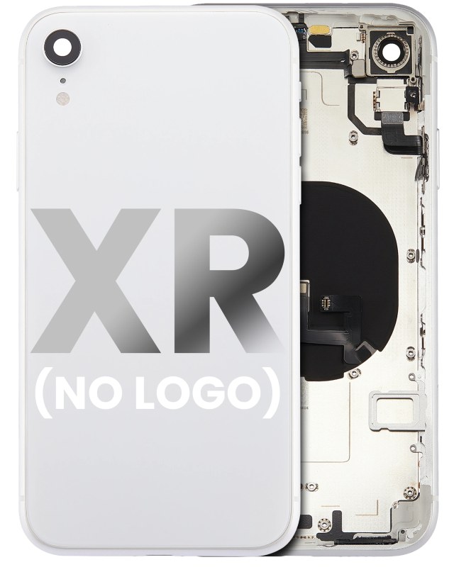 Scocca posteriore W/ Small Components Pre-Installed per iPhone XR (No Logo) (Aftermarket Plus) (Argento)