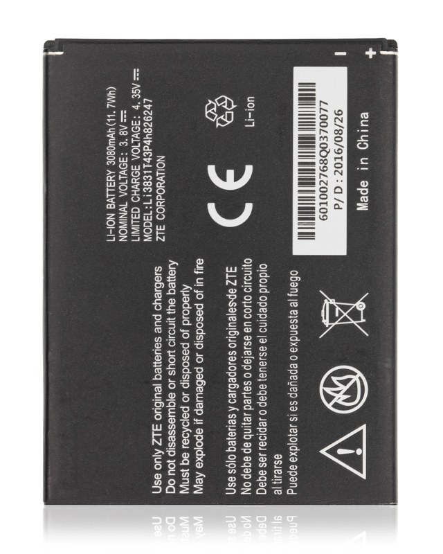 Batteria di ricambio per ZTE Grand X3 (Z959) / Warp 7 (N9519) / Zmax Champ (Z917VL) (Li3831T43P4H826247)