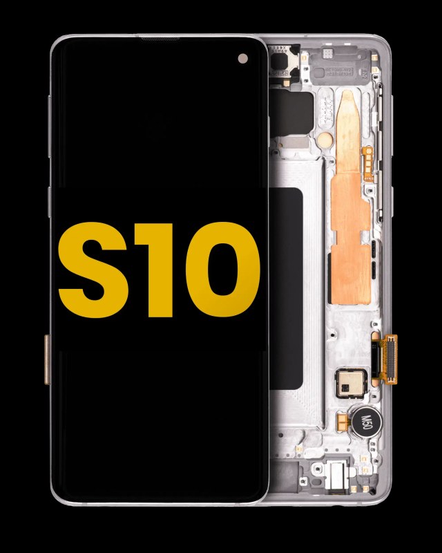 Display OLED completo con Frame per Samsung Galaxy S10 (Refurbished) (Prism Bianco)