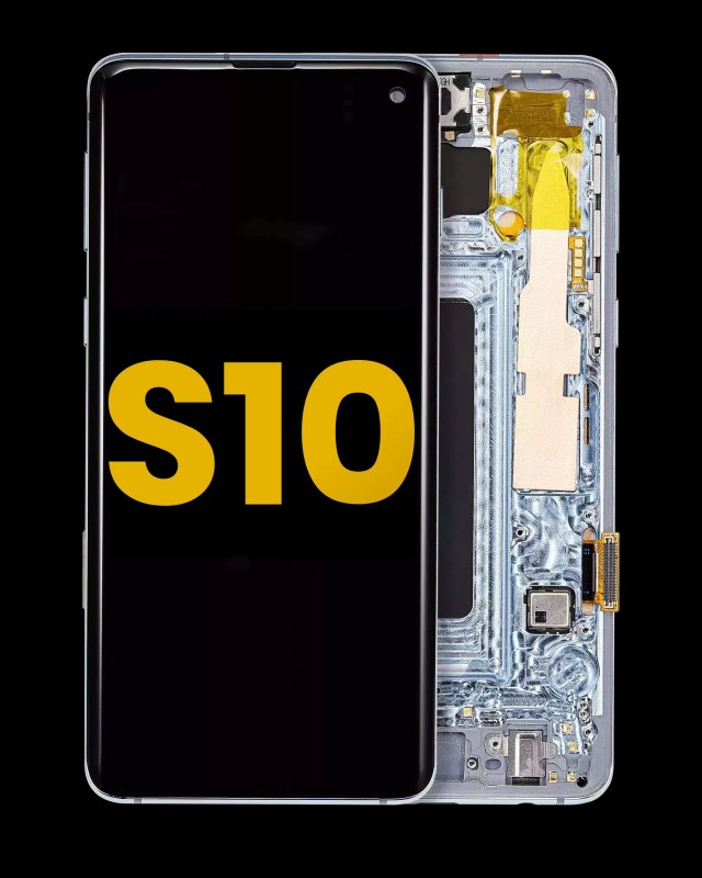Display OLED completo con Frame per Samsung Galaxy S10 (Refurbished) (Prism Blu)