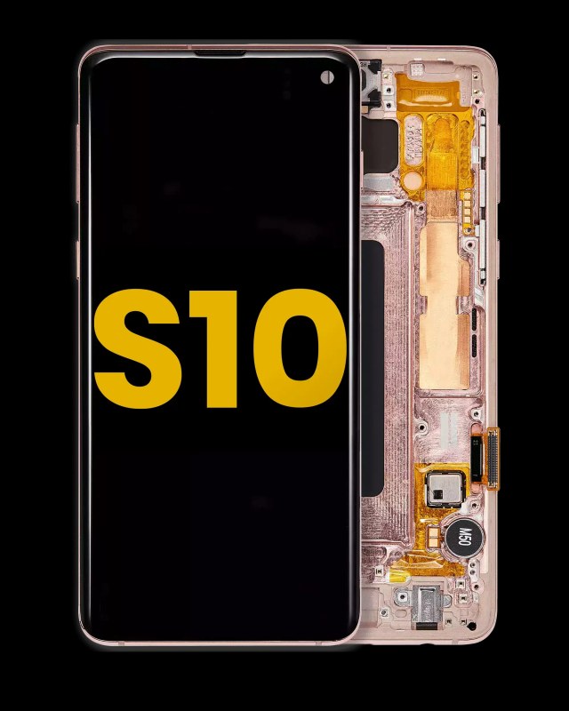 Display OLED completo con Frame per Samsung Galaxy S10 (Refurbished) (Flamingo Rosa)