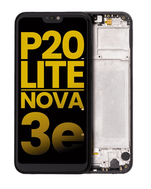 Display LCD completo con Frame per Huawei P20 Lite / Nova 3e (Refurbished) (Nero)