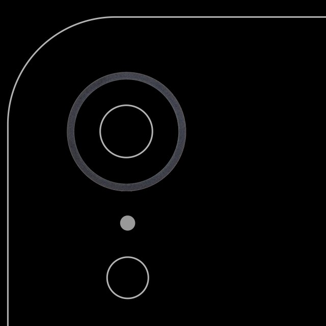 Cornice fotocamera posteriore Ring Only per iPhone XR (Nero) (10 pezzi)