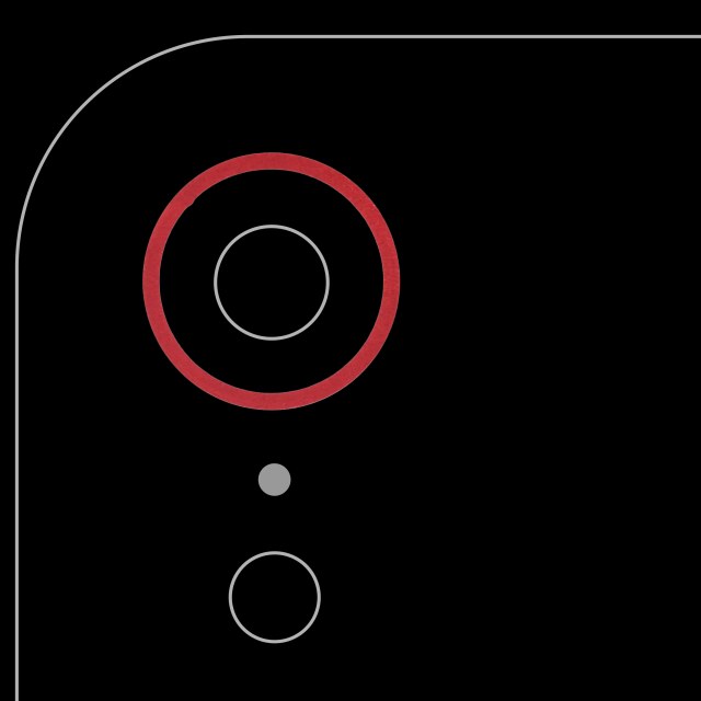 Cornice fotocamera posteriore Ring Only per iPhone XR (Rosso) (10 pezzi)