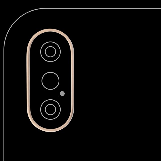 Cornice fotocamera posteriore Ring Only per iPhone XS / XS Max (Oro) (10 pezzi)