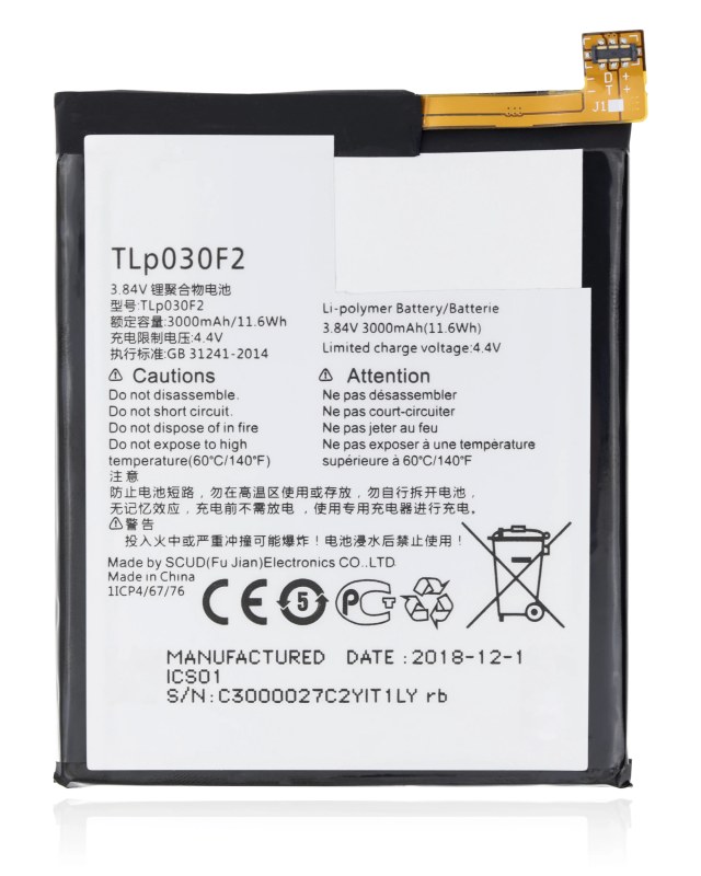 Batteria di ricambio per Alcatel One Touch Idol 4S / BlackBerry DTEK60 (TLP030F2 / TLP030F1)