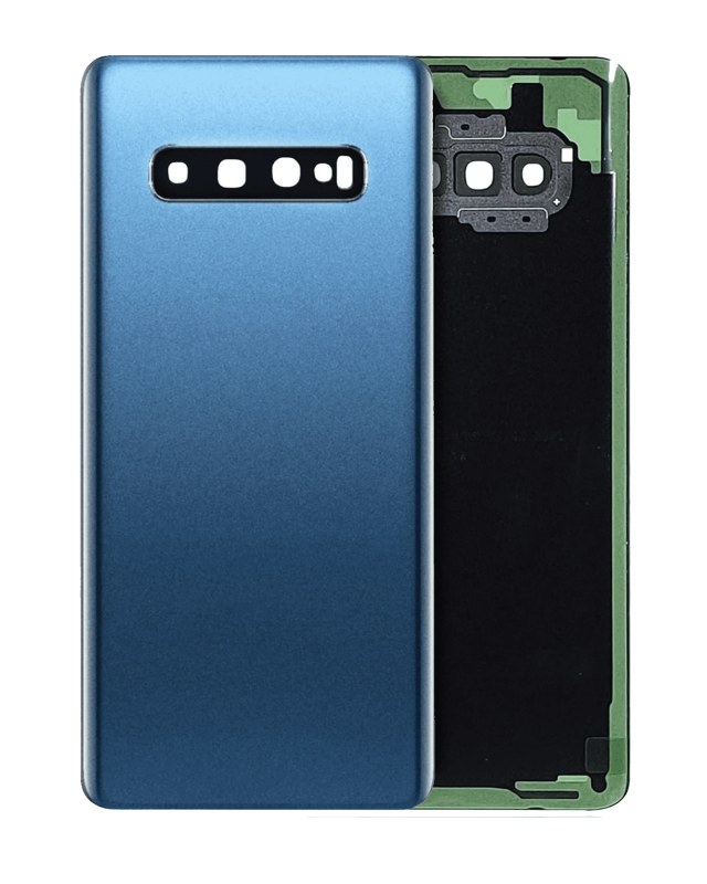 vetro cover posteriore con Vetro fotocamera per Samsung Galaxy S10 Plus (No Logo) (Prism Blu)