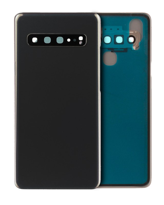 vetro cover posteriore con Vetro fotocamera per Samsung Galaxy S10 5G (No Logo) (Prism Nero)
