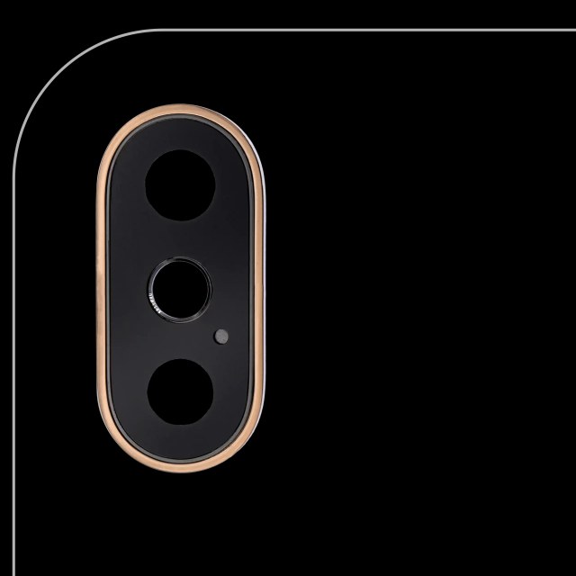 Lente fotocamera posteriore con staffa e Cornice per iPhone XS / XS Max (Oro)