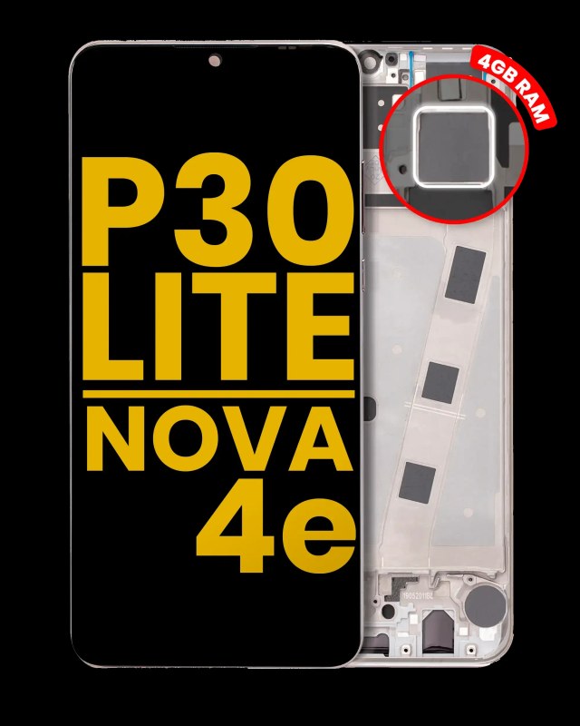 Display LCD completo con Frame per Huawei P30 Lite / Nova 4e (Refurbished) (4GB RAM) (Perla Bianco)