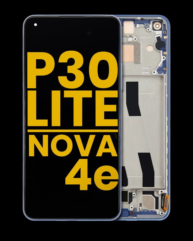 Display LCD completo con Frame per Huawei P30 Lite / Nova 4e (Refurbished) (4GB RAM) (Peacock Blu)