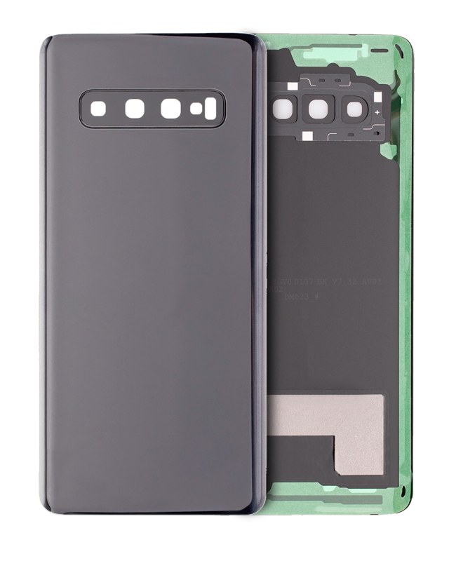 vetro cover posteriore con Vetro fotocamera per Samsung Galaxy S10 (No Logo) (Prism Nero)