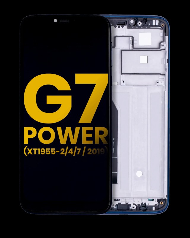 Display LCD completo con Frame per Motorola Moto G7 Power (XT1955-2/4/7 / 2019) (International Version) (154MM) (Refurbished) (Marine Blu)