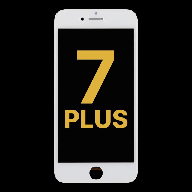 Display LCD completo con Steel Plate per iPhone 7 Plus (Refurbished: LG) (Bianco)