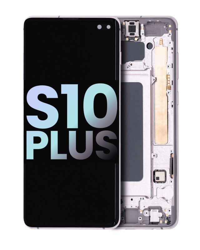 Display OLED completo con Frame per Samsung Galaxy S10 Plus (Service Pack) (Ceramic Bianco)