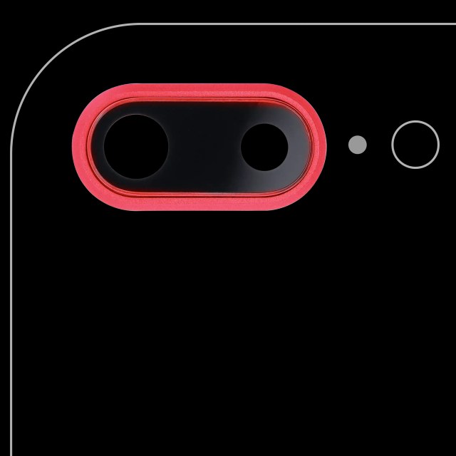 Lente fotocamera posteriore con staffa e Cornice per iPhone 8 Plus (Rosso) (10 pezzi)