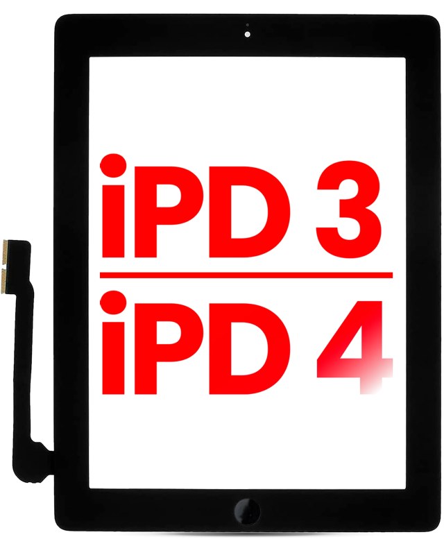 Touch screen per iPad 3 / iPad 4 (Tasto Home Pre-Installed per iPad 4) (Aftermarket Plus) (Nero)