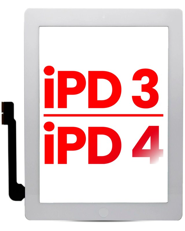 Touch screen per iPad 3 / iPad 4 (Tasto Home Pre-Installed per iPad 4) (Aftermarket Plus) (Bianco)