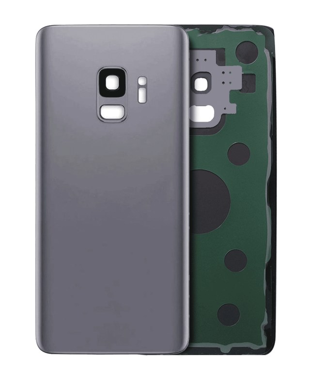 vetro cover posteriore con Vetro fotocamera per Samsung Galaxy S9 (No Logo) (Titanio Grigio)