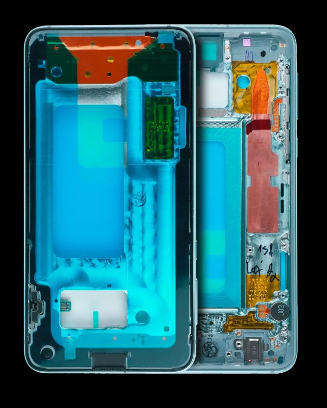 Frame centrale per Samsung Galaxy S10E (con minuteria) (Prism Verde)