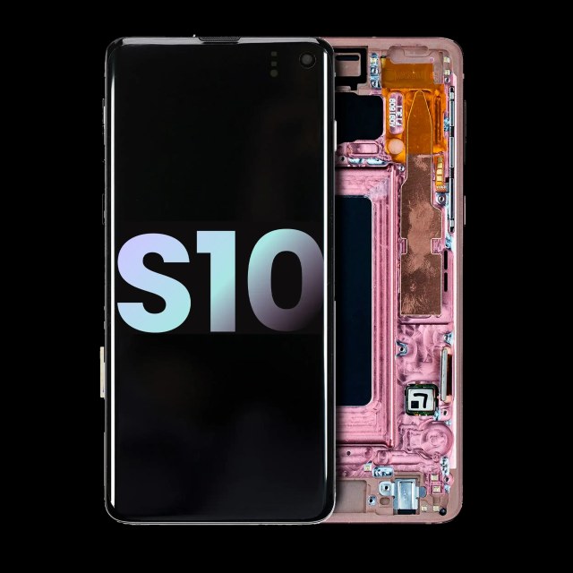 Display OLED completo con Frame per Samsung Galaxy S10 (Service Pack) (Flamingo Rosa)
