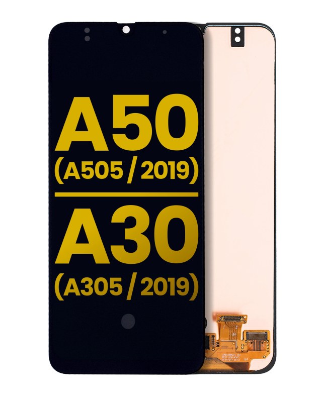 Display OLED completo senza Frame per Samsung Galaxy A50 (A505 / 2019) / A30 (A305 / 2019) (All Models) (Refurbished) (tutti i colori)