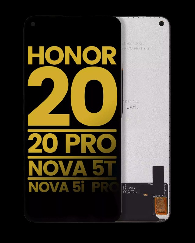 Display LCD completo senza Frame per Huawei Honor 20 / 20 Pro / Nova 5T / Nova 5i Pro (Refurbished) (Mezzanotte Nero)