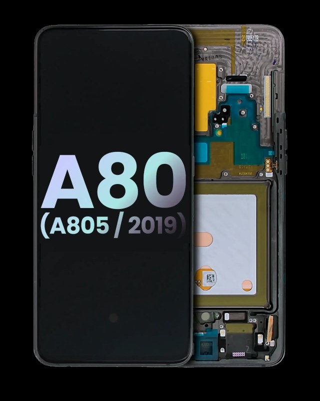Display OLED completo con Frame per Samsung Galaxy A80 (A805 / 2019) (Service Pack) (Phantom Nero)