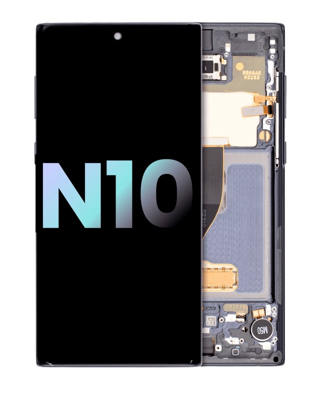 Display OLED completo con Frame per Samsung Galaxy Note 10 (Service Pack) (Aura Nero)