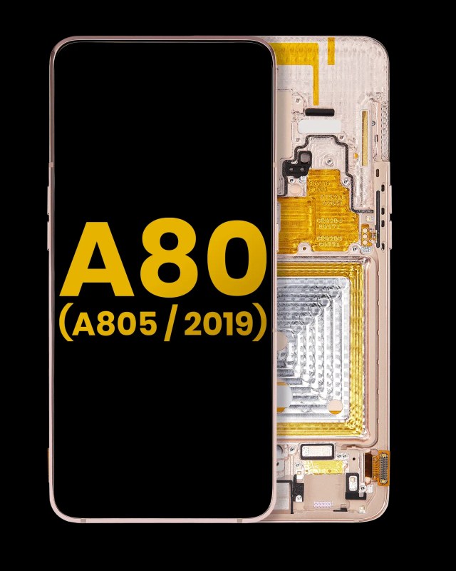 Display OLED completo con Frame per Samsung Galaxy A80 (A805 / 2019) (Angel Oro) (Refurbished)