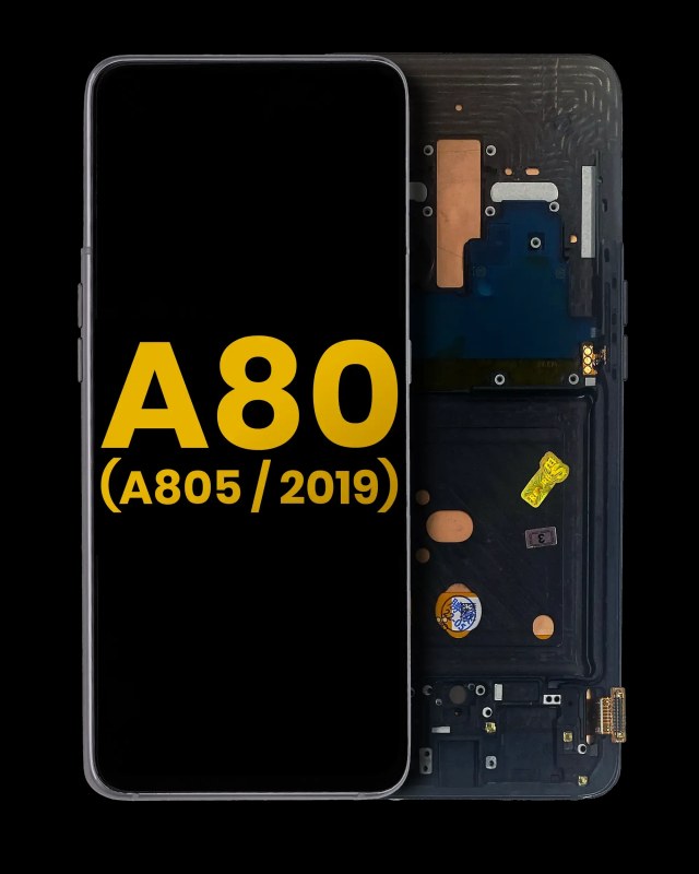 Display OLED completo con Frame per Samsung Galaxy A80 (A805 / 2019) (Refurbished) (Phantom Nero)