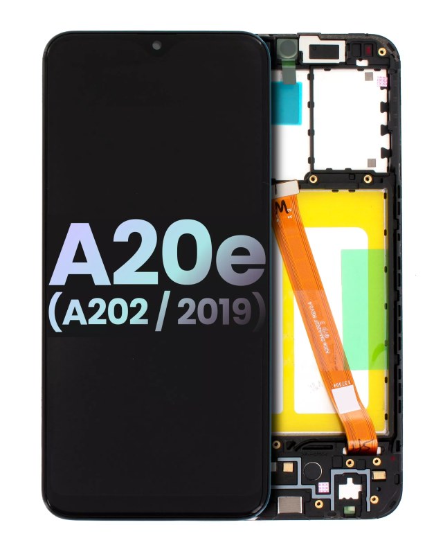 Display LCD completo con Frame per Samsung Galaxy A20e (A202 / 2019) (Service Pack) (tutti i colori)
