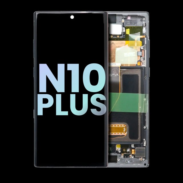 Display OLED completo con Frame per Samsung Galaxy Note 10 Plus / 5G (Service Pack) (Aura Nero)