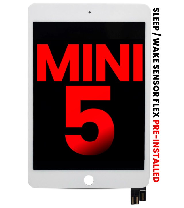 Display LCD completo con Touch screen per iPad Mini 5 (Sleep / Wake Sensore flat Pre-Installed) (Aftermarket Plus) (Bianco)