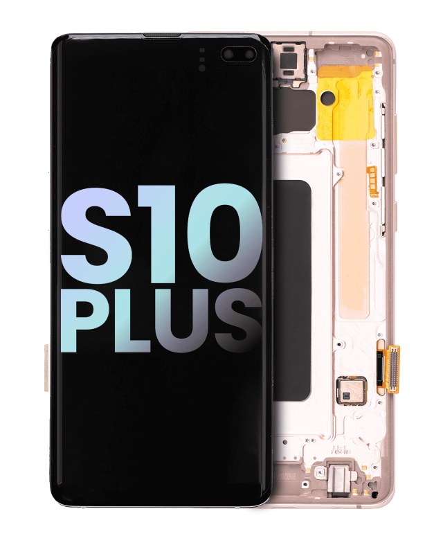 Display OLED completo con Frame per Samsung Galaxy S10 Plus (Service Pack) (Flamingo Rosa)