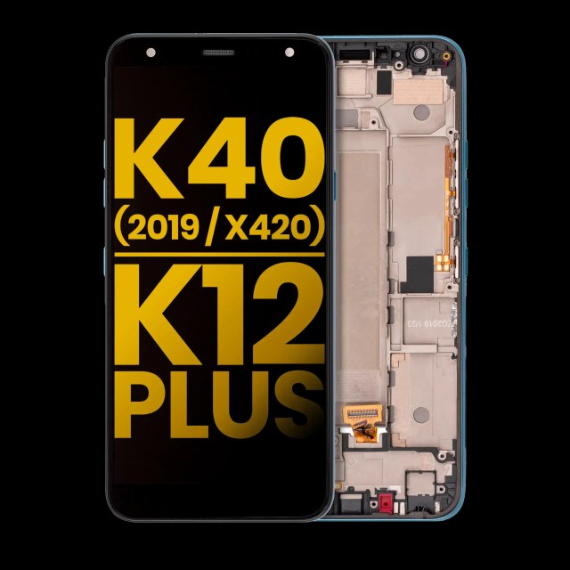 Display LCD completo con Frame per LG K40 (2019 / X420) / K12 Plus (Refurbished) (Blu)