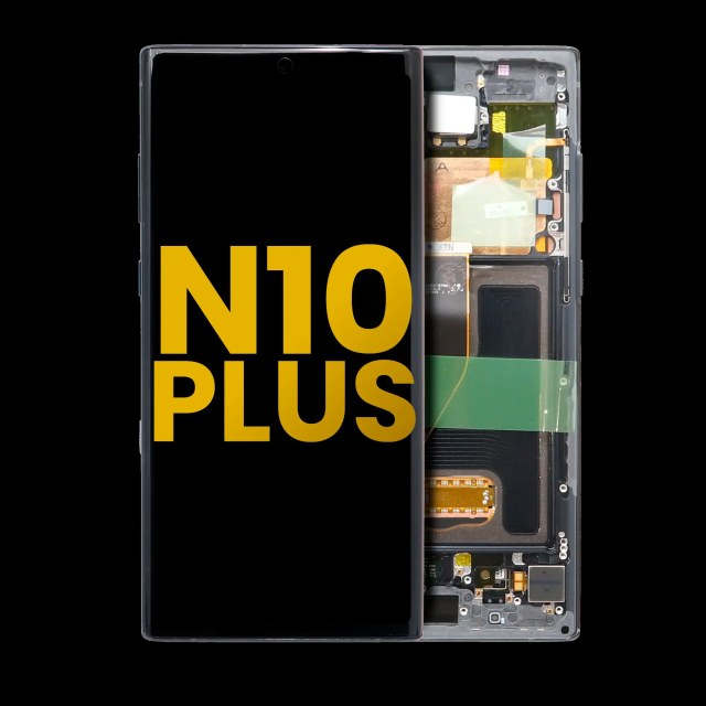 Display OLED completo con Frame per Samsung Galaxy Note 10 Plus / 5G (Refurbished) (Aura Nero)