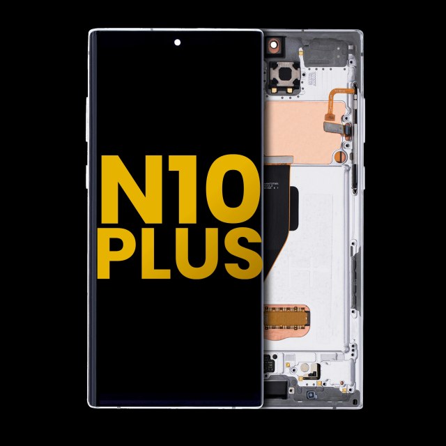 Display OLED completo con Frame per Samsung Galaxy Note 10 Plus / 5G (Refurbished) (Aura Bianco)