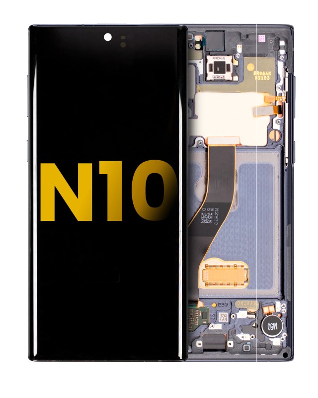 Display OLED completo con Frame per Samsung Galaxy Note 10 (Refurbished) (Aura Nero)