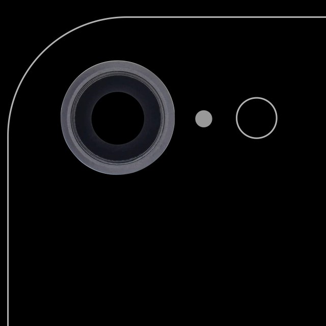 Lente fotocamera posteriore con staffa e Cornice per iPhone 8 / SE (2020) / SE (2022) (Grigio siderale) (10 pezzi) (Real Sapphire l Premium)