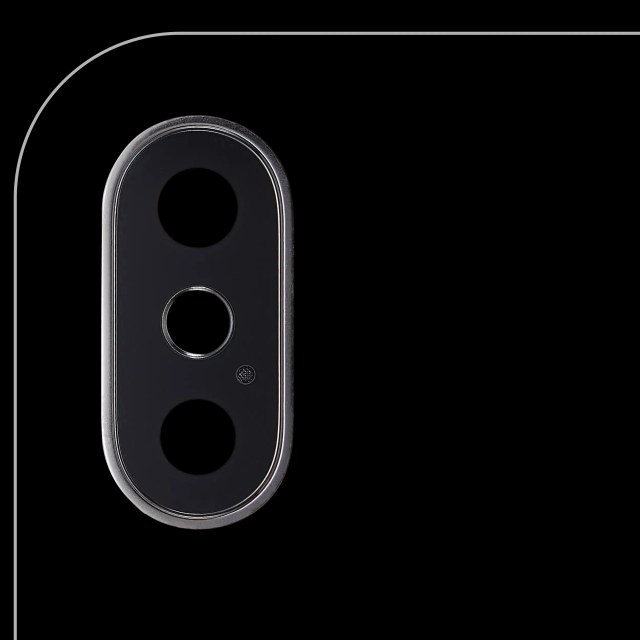 Lente fotocamera posteriore con staffa e Cornice per iPhone X (Argento) (Real Sapphire l Premium)