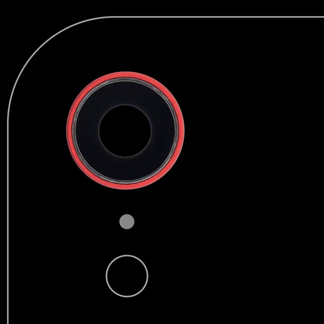 Lente fotocamera posteriore con staffa e Cornice per iPhone XR (Rosso) (10 pezzi) (Real Sapphire l Premium)