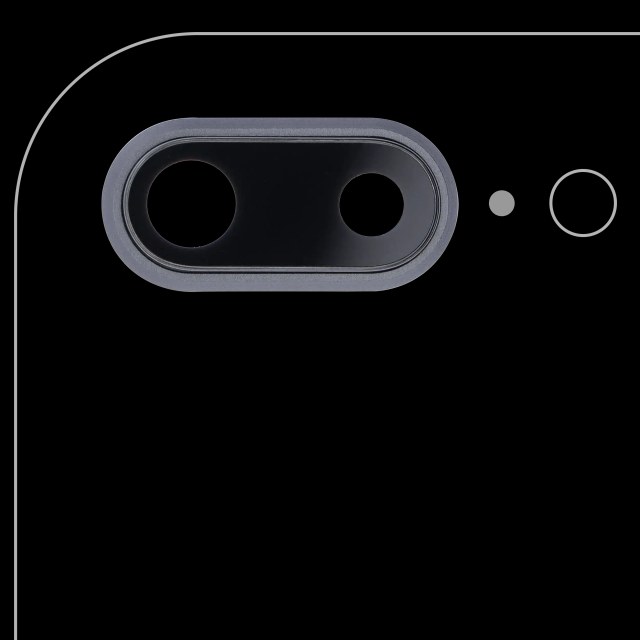 Lente fotocamera posteriore con staffa e Cornice per iPhone 8 Plus (Grigio siderale) (10 pezzi) (Real Sapphire l Premium)