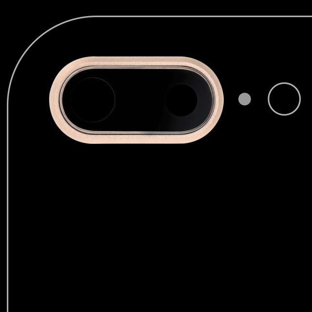 Lente fotocamera posteriore con staffa e Cornice per iPhone 8 Plus (Oro) (10 pezzi) (Real Sapphire l Premium)