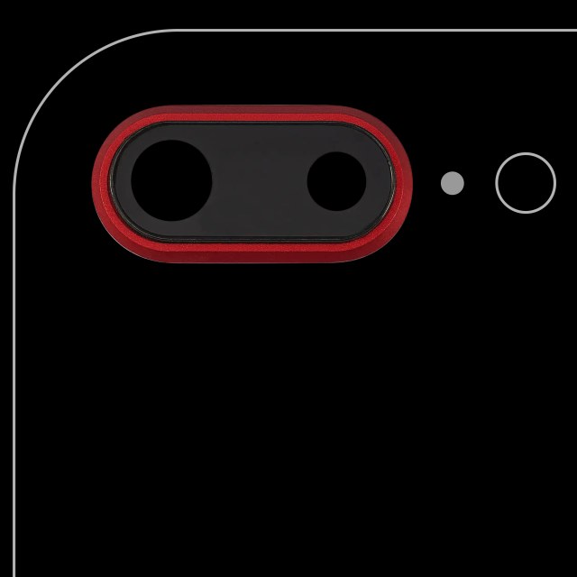 Lente fotocamera posteriore con staffa e Cornice per iPhone 8 Plus (Rosso) (10 pezzi) (Real Sapphire l Premium)