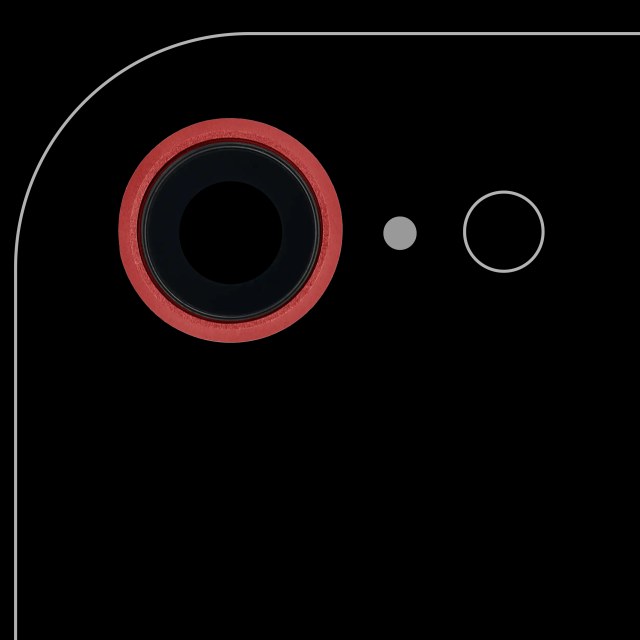 Lente fotocamera posteriore con staffa e Cornice per iPhone 8 / SE (2020) / SE (2022) (Rosso) (10 pezzi) (Real Sapphire l Premium)