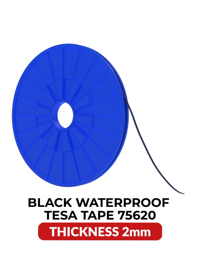 Double-Sided Acrylic Impermeabile Nero Adesivo (2MM x 25M) (Tesa Model # 75620)